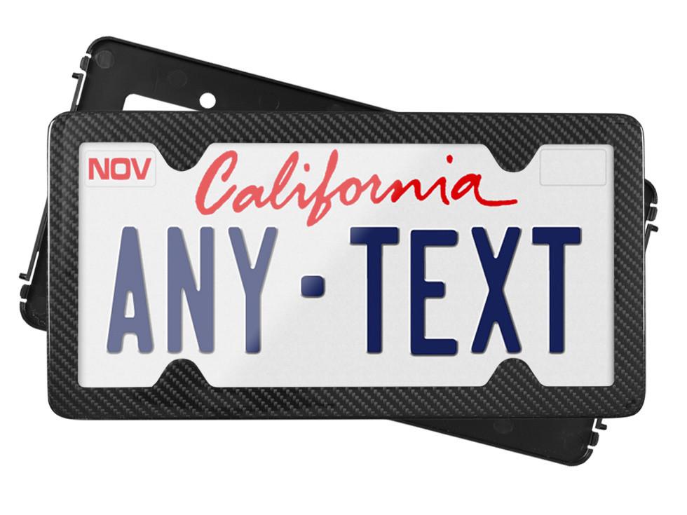 Personalized Carbon Fiber License Plate Frame - Custom Text Or Logo, 12.3" X 6.3"